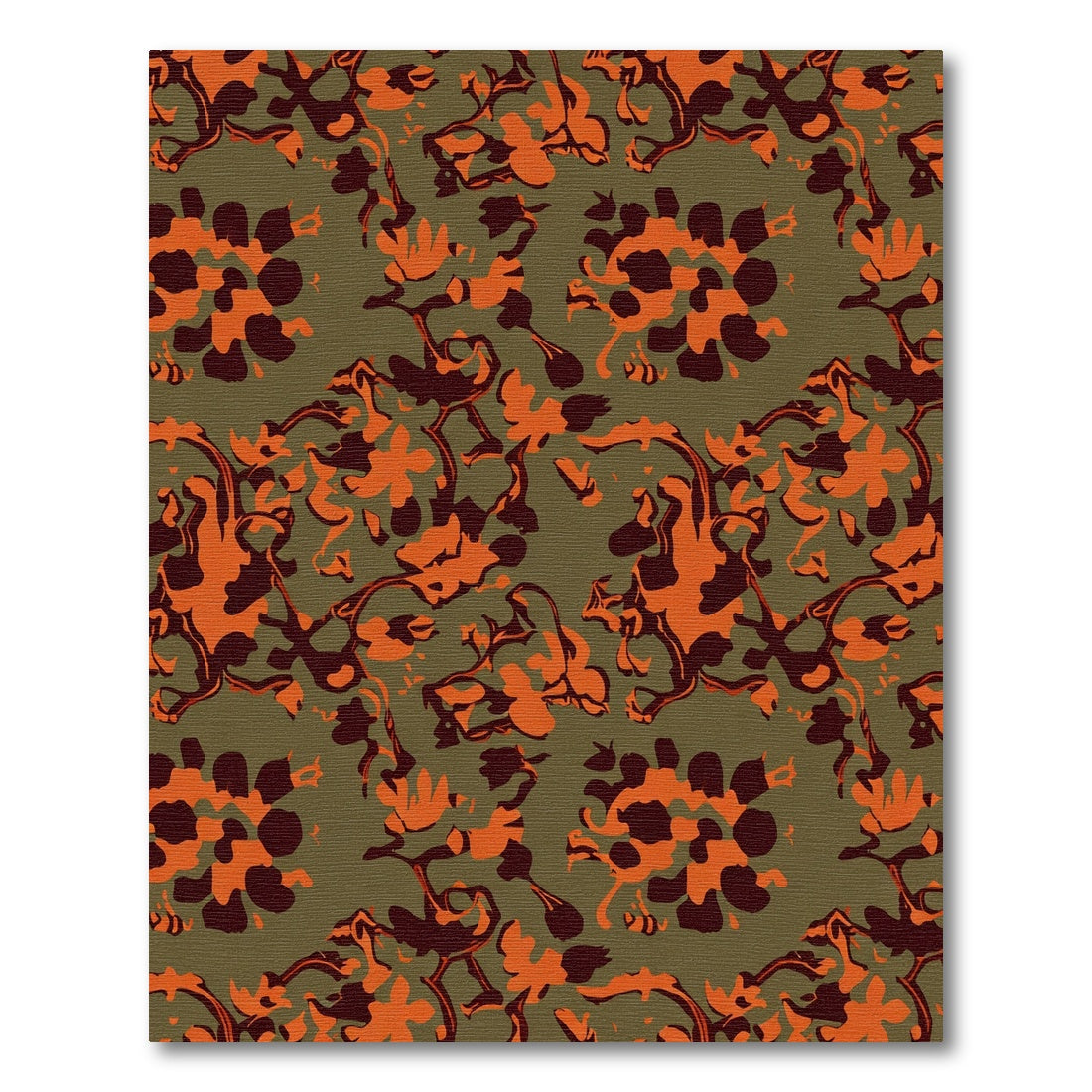 Abstract Burnt Orange Floral Vines Rug