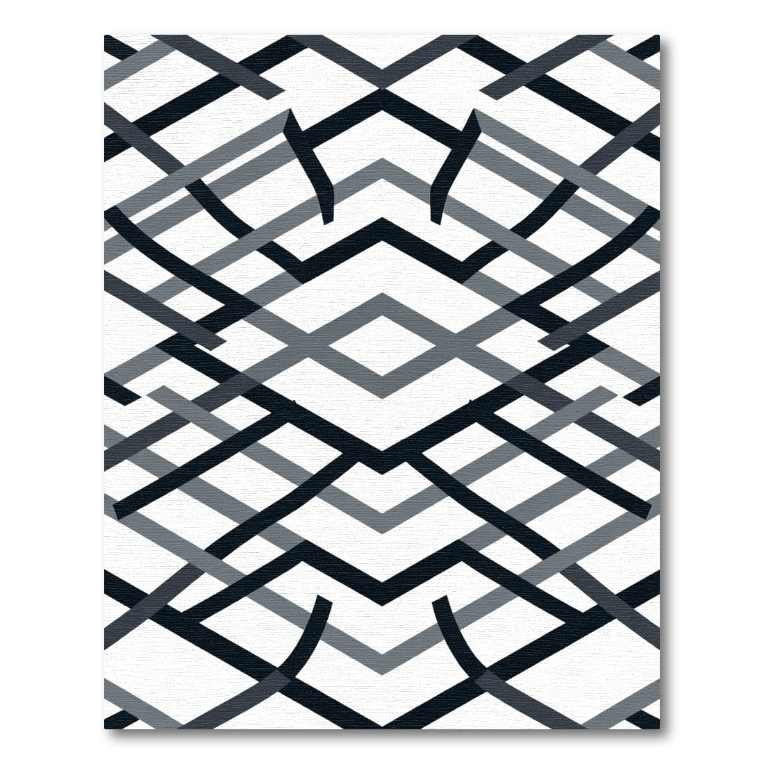 Monochrome Geometric Lattice Weave Rug