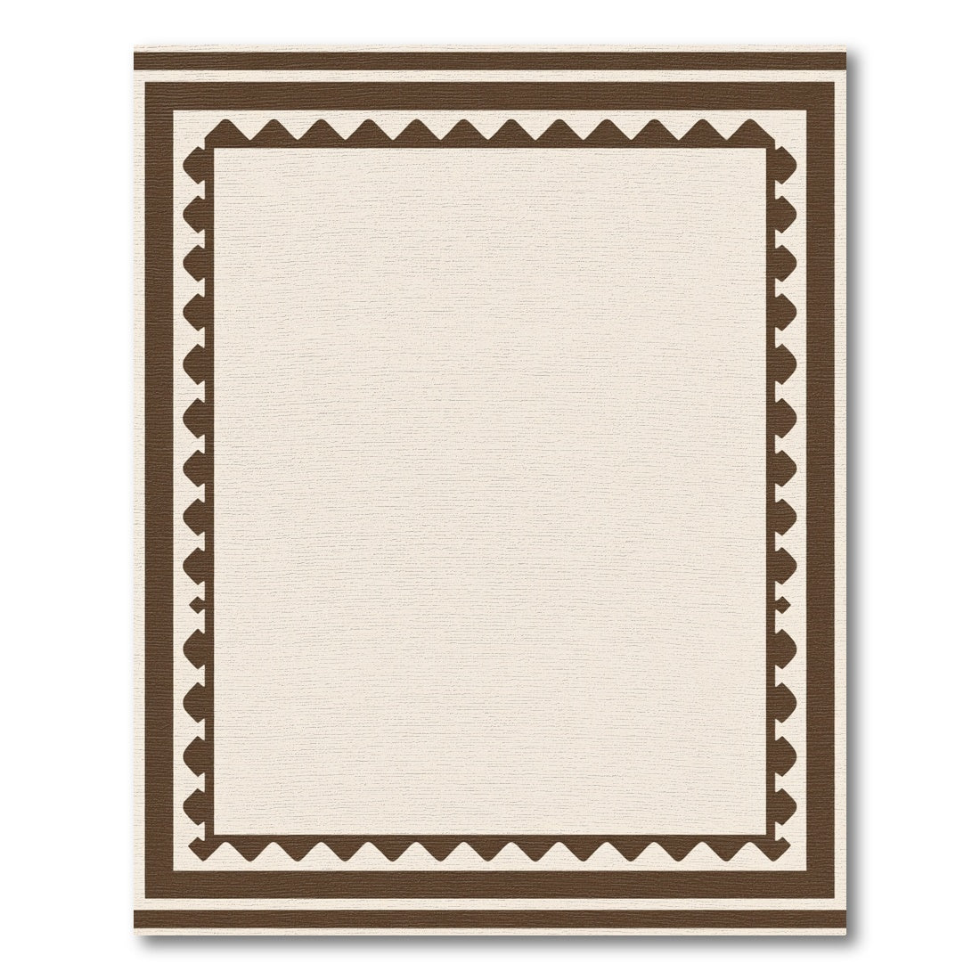Brown Geometric Dental Border Rug