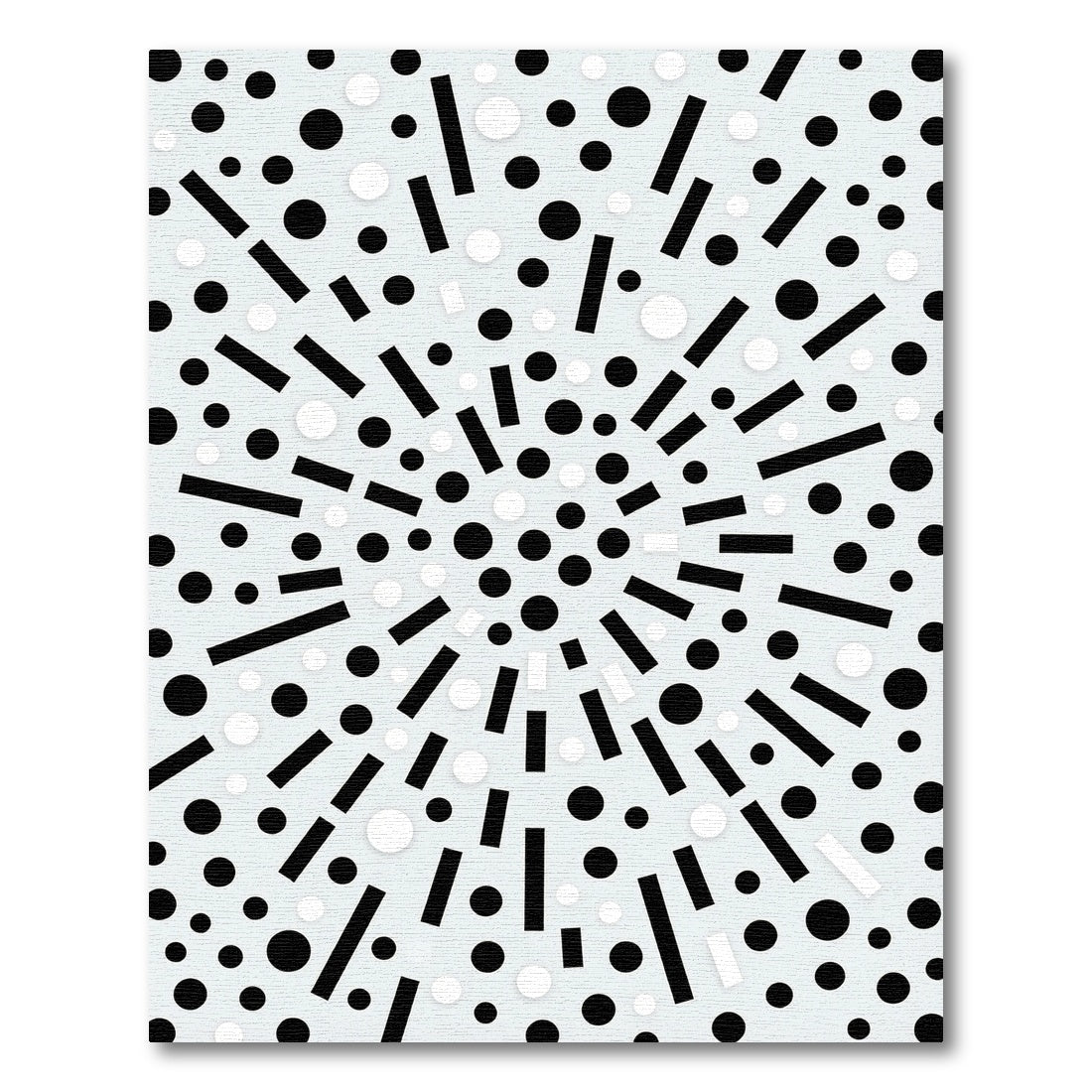 Dynamic Black White Circle Burst Rug