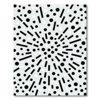 Dynamic Black White Circle Burst Rug