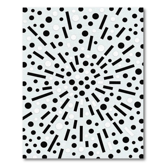 Dynamic Black White Circle Burst Rug