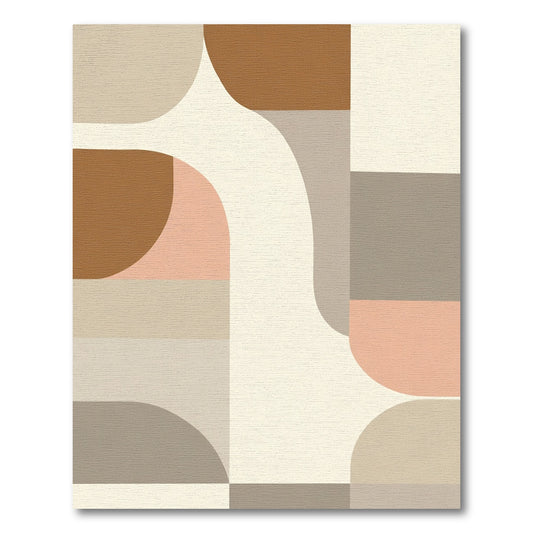 Earthy Tones Abstract Geometric Shapes Rug
