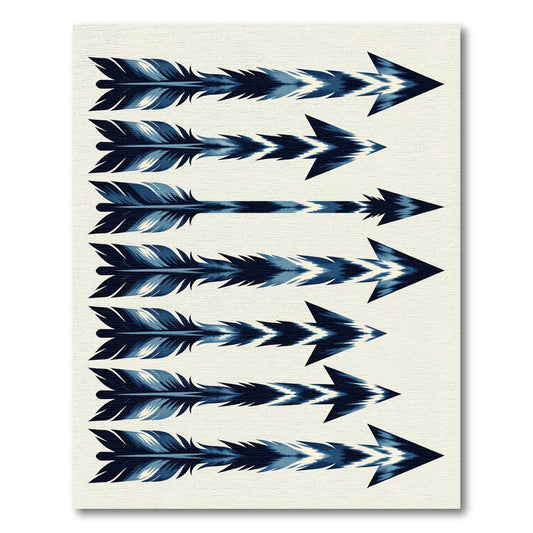 Indigo Feather Arrow Stripe Rug