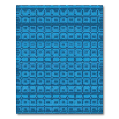 Deep Blue Rectilinear Geometric Collage Rug