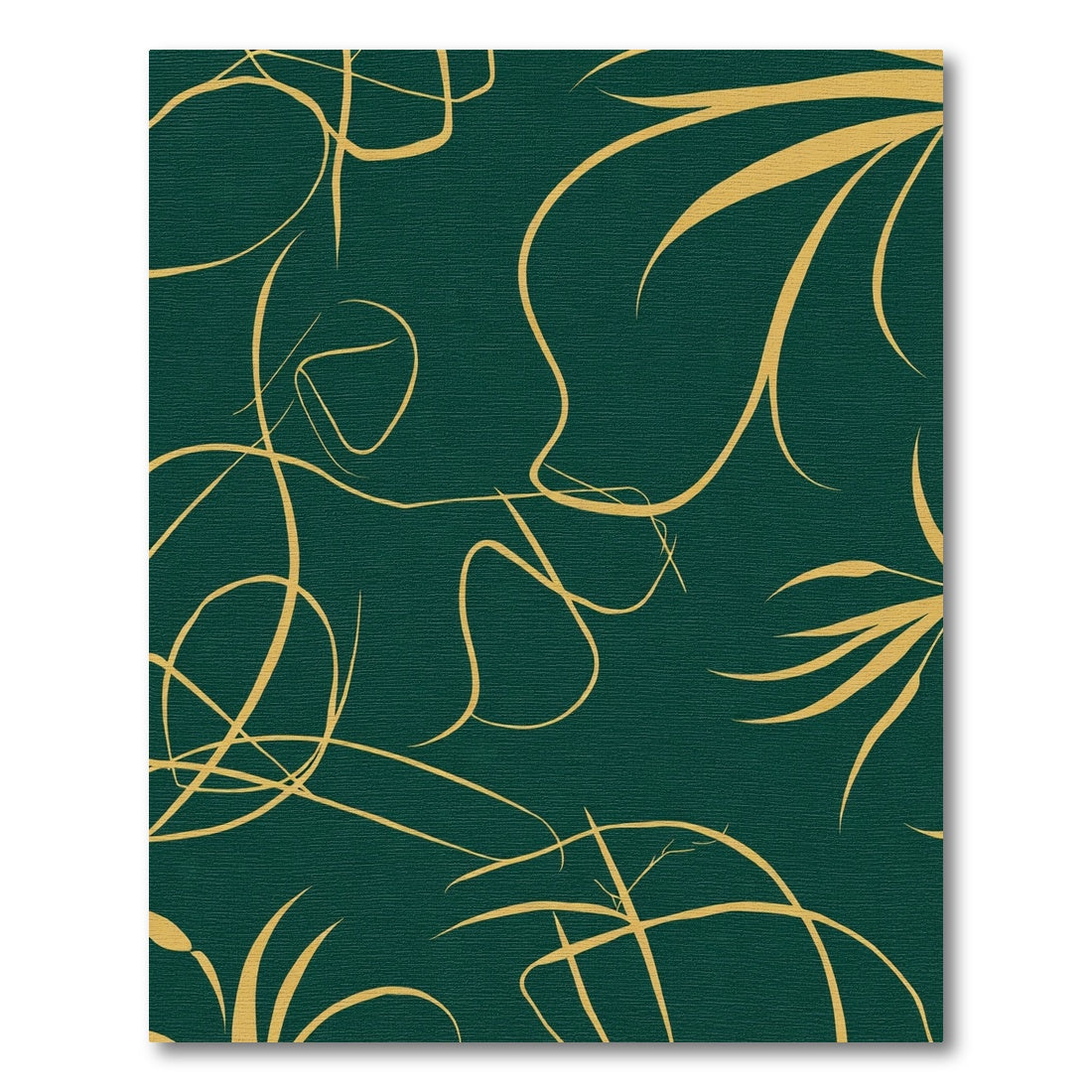 Golden Swirls Deep Emerald Vines Rug