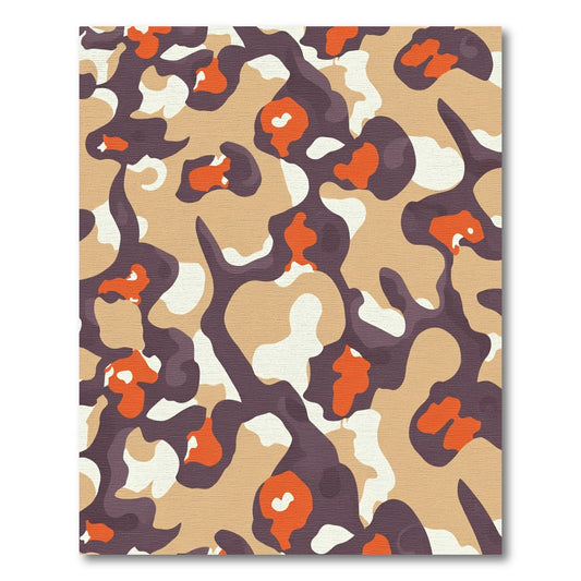 Earthy Red Purple Abstract Shapes Rug