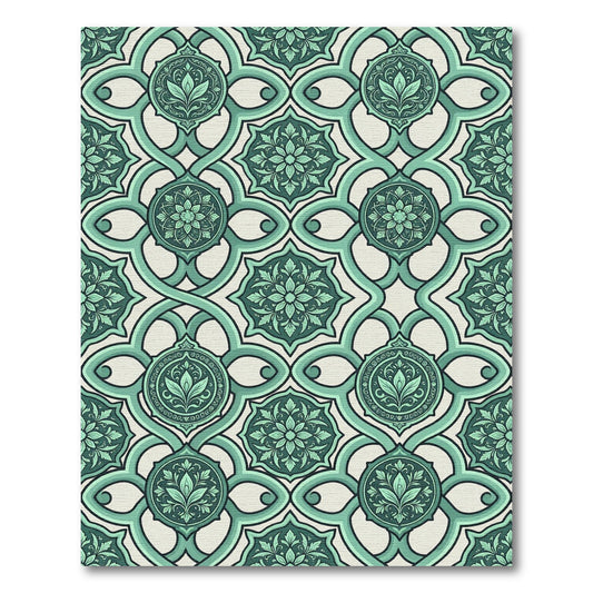 Emerald Green Interlocking Medallion Rug