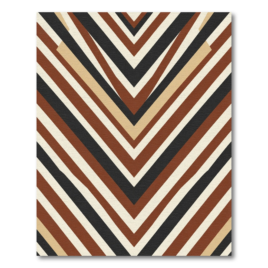 Earthy Chevron Stripes Modern Rug
