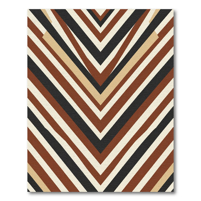 Earthy Chevron Stripes Modern Rug