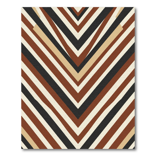 Earthy Chevron Stripes Modern Rug