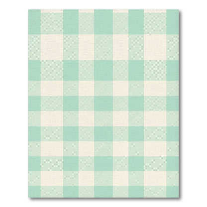 Light Green Cream Gingham Check Rug