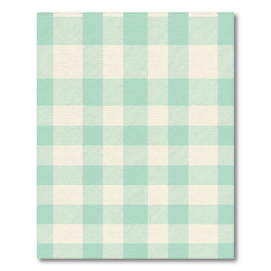 Light Green Cream Gingham Check Rug