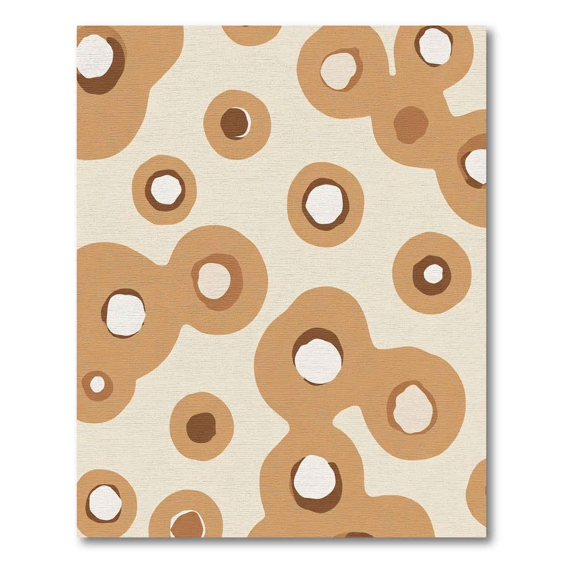 Earthy Tone Abstract Blob Circles Rug