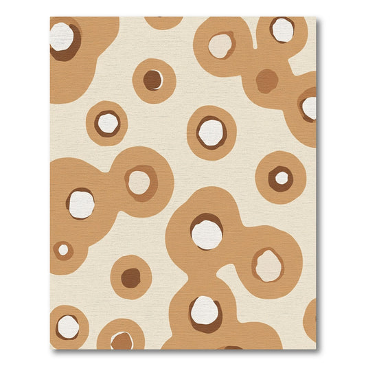 Earthy Tone Abstract Blob Circles Rug
