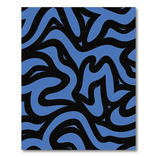 Bold Periwinkle Black Swirl Rug