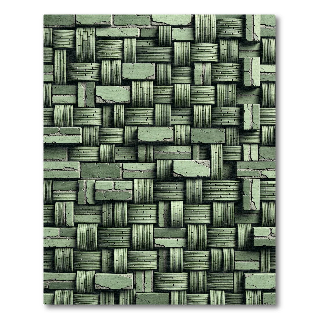 Sage Green Woven Texture Rug