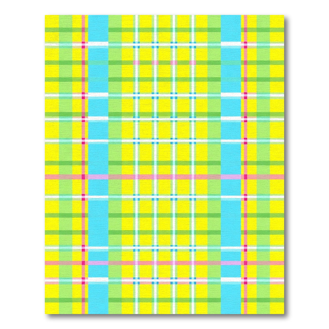 Brave Yellow Plaid Grid Layout Rug