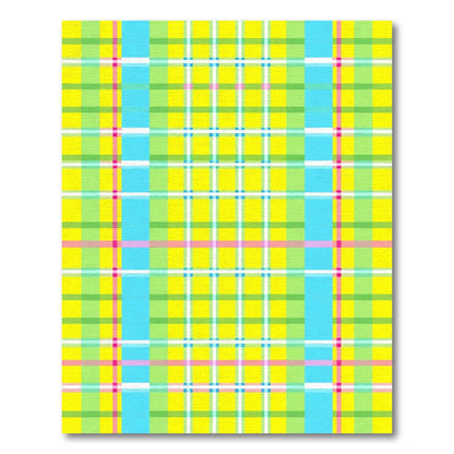 Brave Yellow Plaid Grid Layout Rug