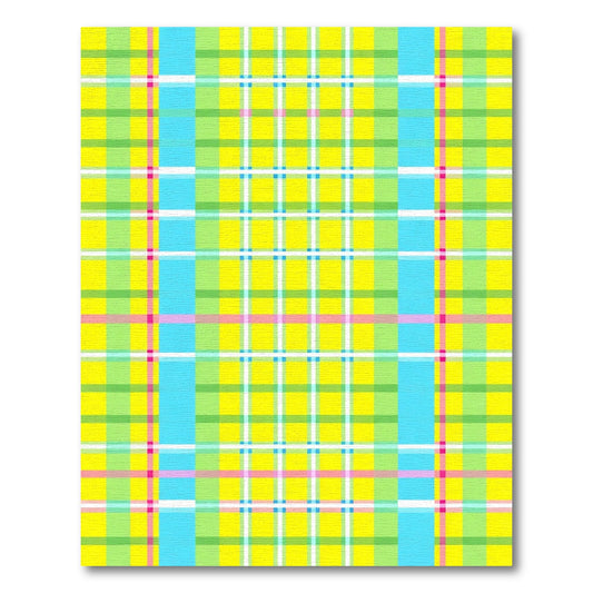 Brave Yellow Plaid Grid Layout Rug