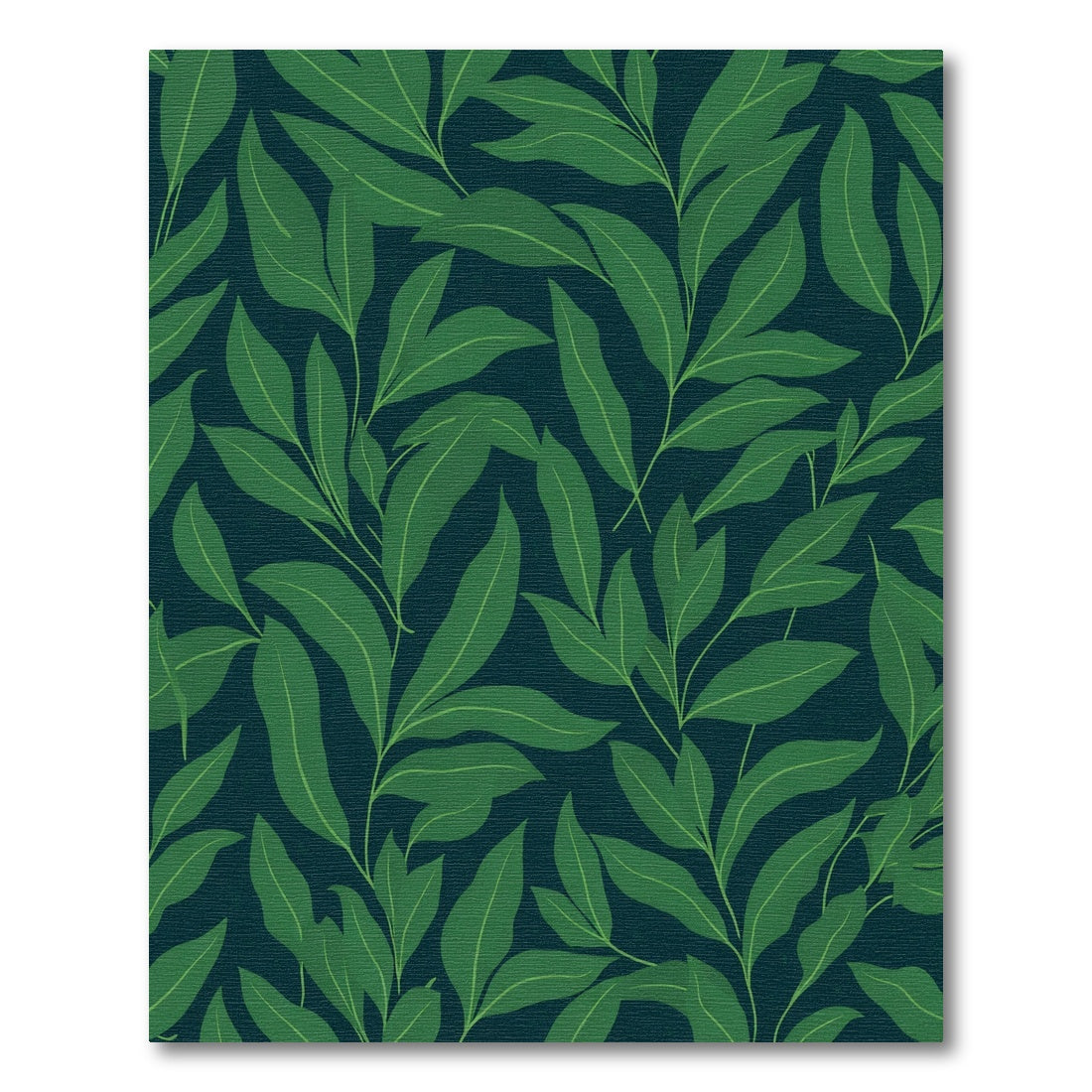 Deep Green Leafy Branch Composition Rug