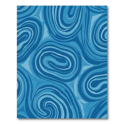 Abstract Blue Swirls Rug