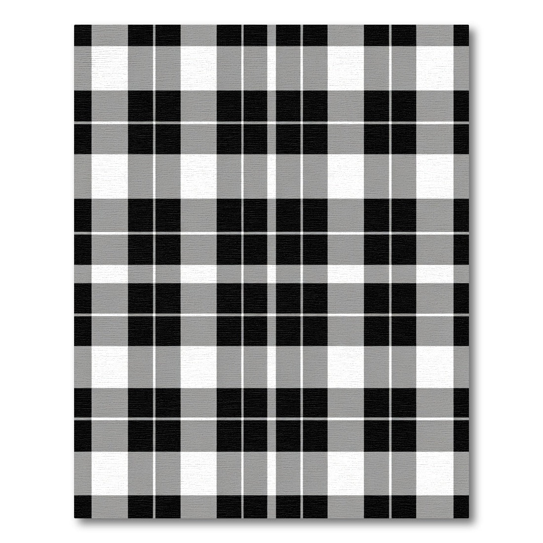Black and White Checkered Plaid Rug