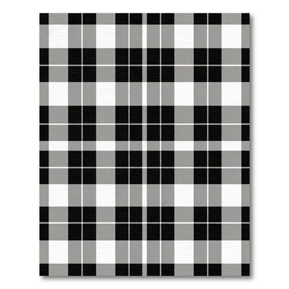 Black and White Checkered Plaid Rug