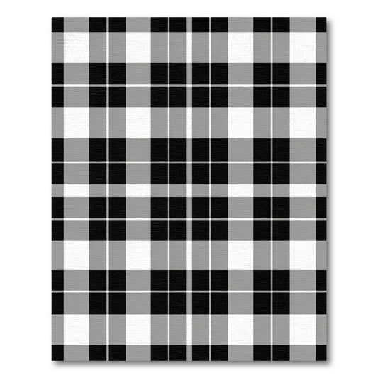Black and White Checkered Plaid Rug