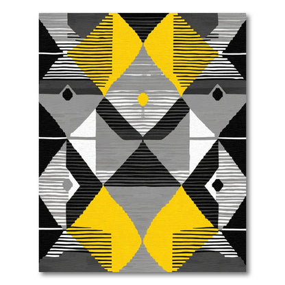 Bold Sun Yellow Geometric Abstract Rug