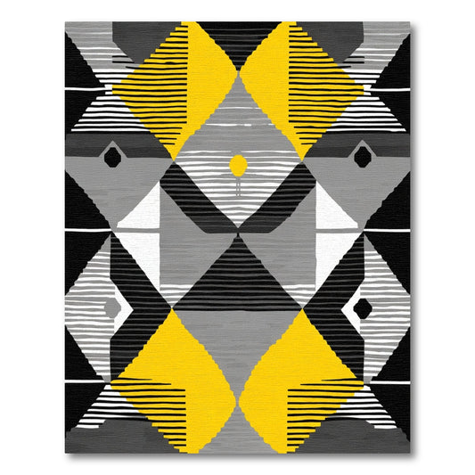 Bold Sun Yellow Geometric Abstract Rug