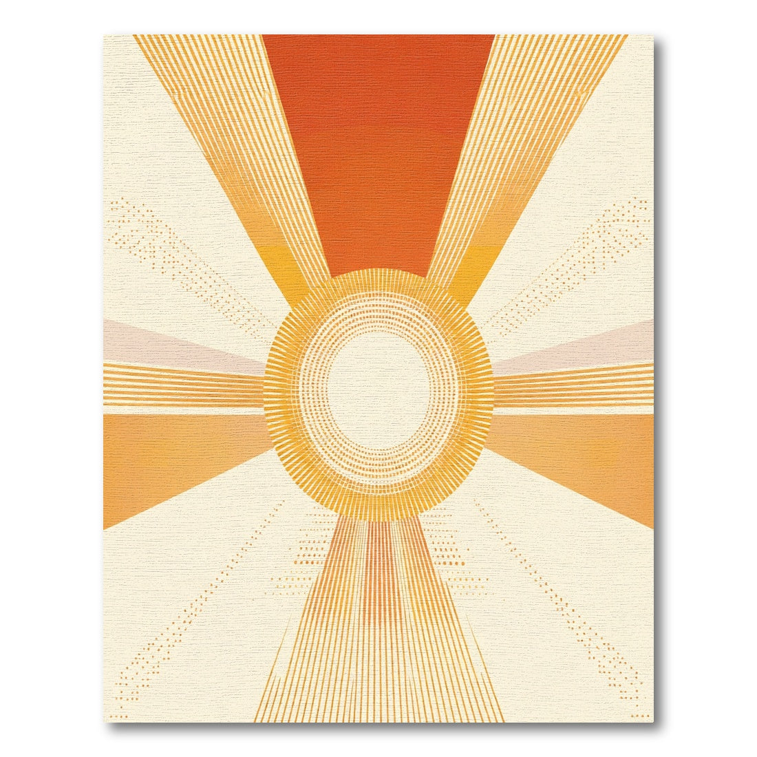 Radiant Sunset Sunburst Rays Rug