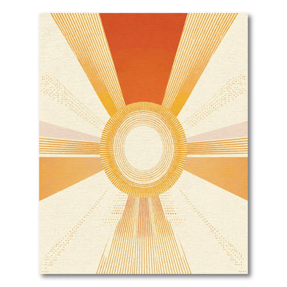 Radiant Sunset Sunburst Rays Rug