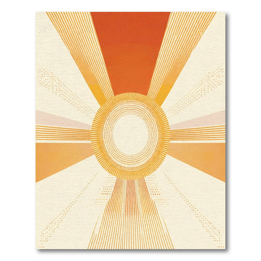 Radiant Sunset Sunburst Rays Rug