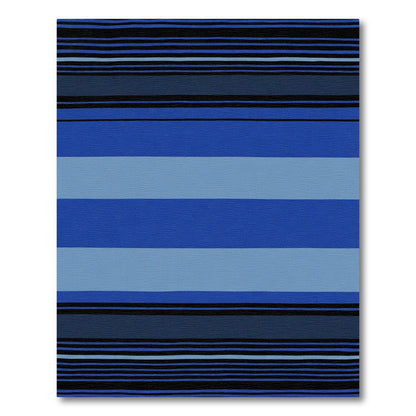 Deep Blue Wide Stripe Rug