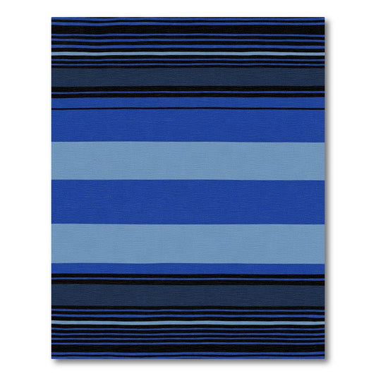 Deep Blue Wide Stripe Rug