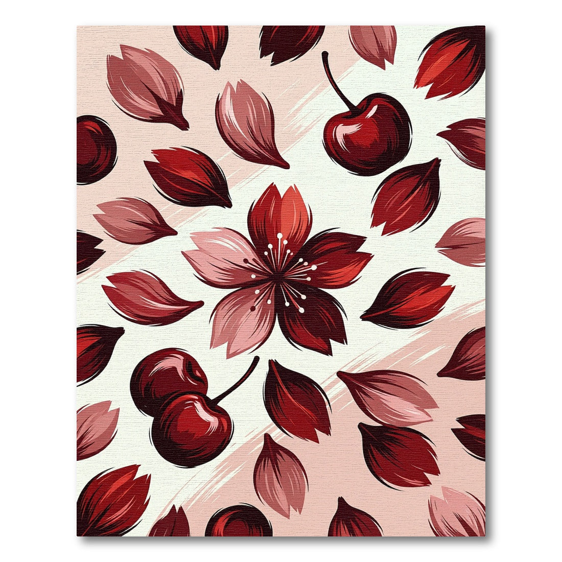 Red Cherry Blossom Garden Rug