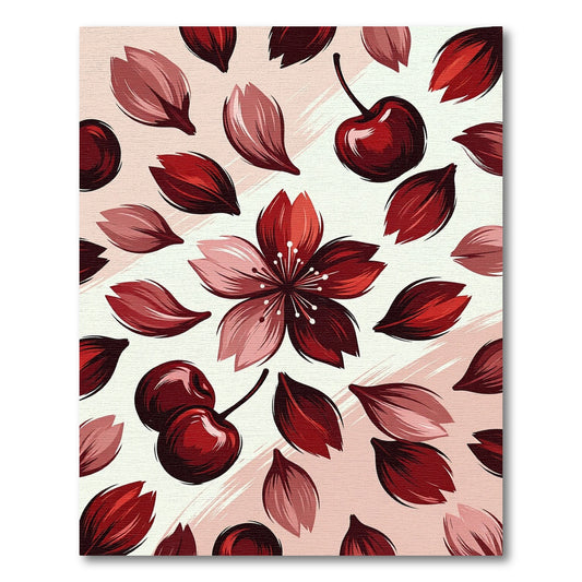 Red Cherry Blossom Garden Rug