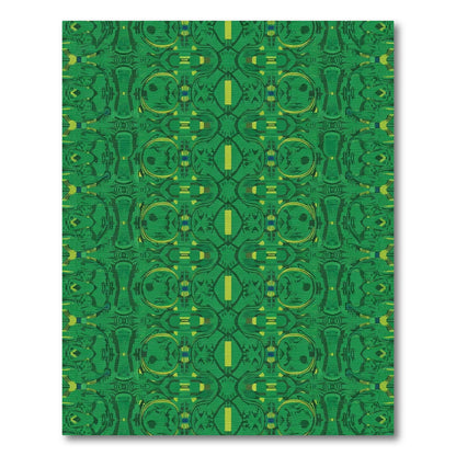 Lush Emerald Ogee Abstraction Rug