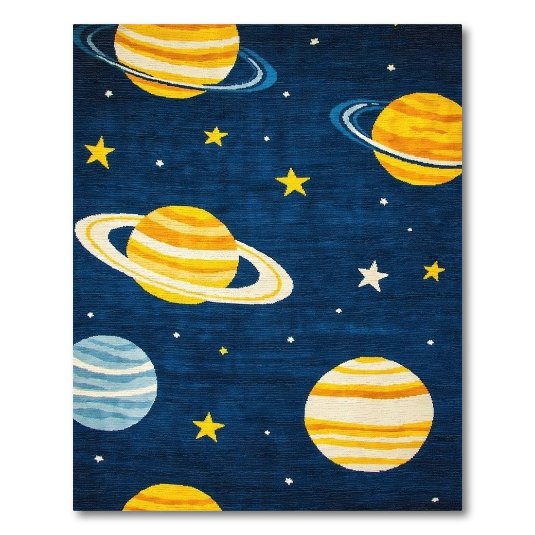 Navy Ringed Planets Stars Cosmic Rug