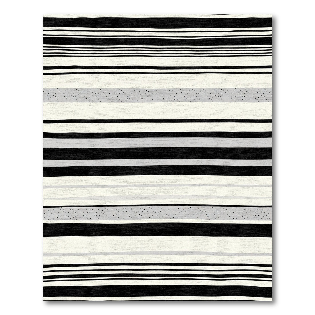 Minimalist Black White Speckled Stripe Rug