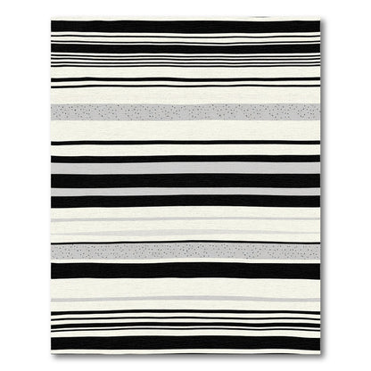 Minimalist Black White Speckled Stripe Rug
