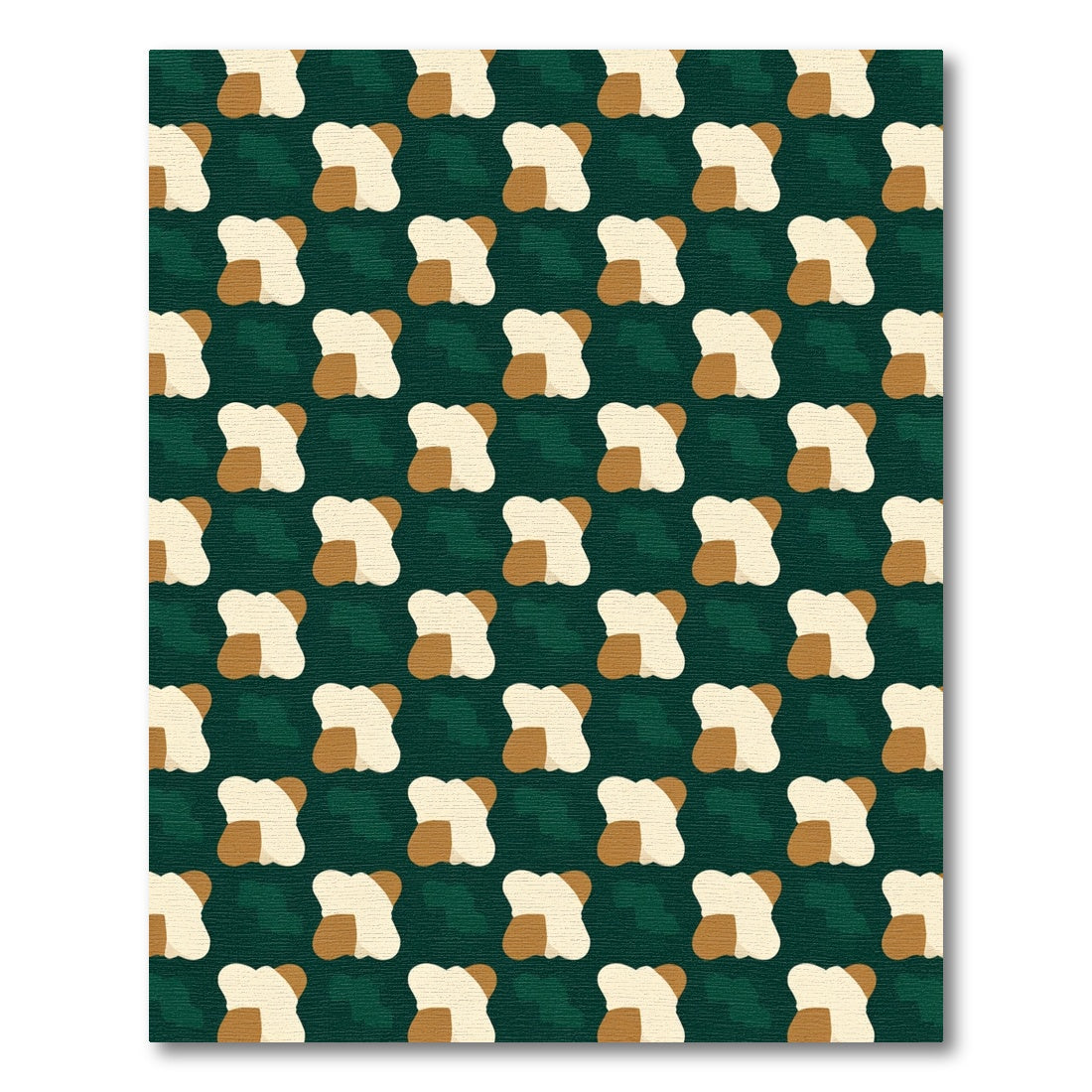 Cream Brown Biomorphic Shapes Rug