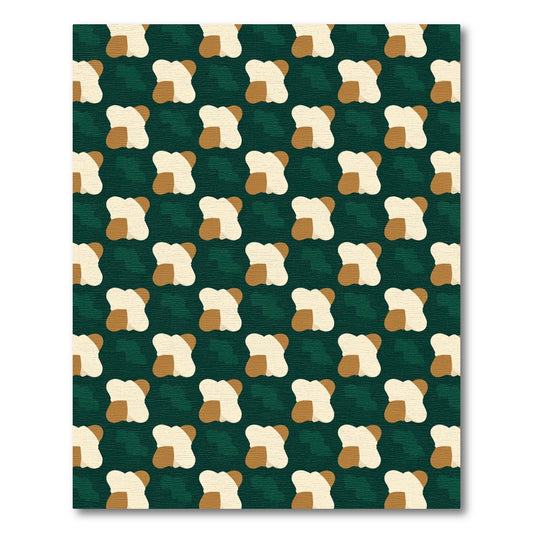 Cream Brown Biomorphic Shapes Rug