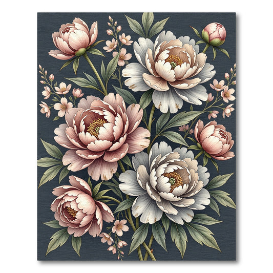 Soft Pink Blush Peony Bouquet Rug