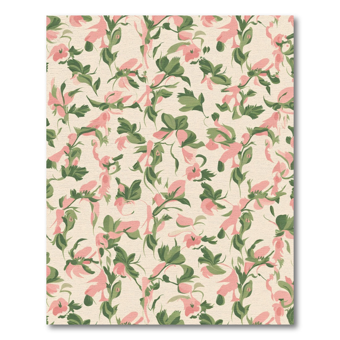 Soft Pink Cream Floral Vine Rug