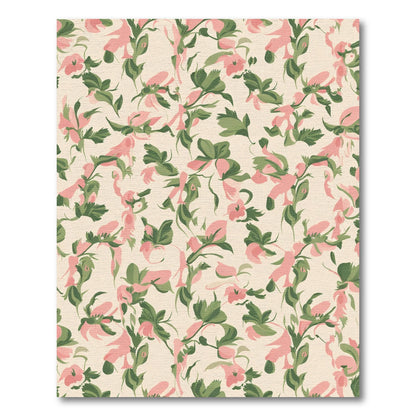 Soft Pink Cream Floral Vine Rug