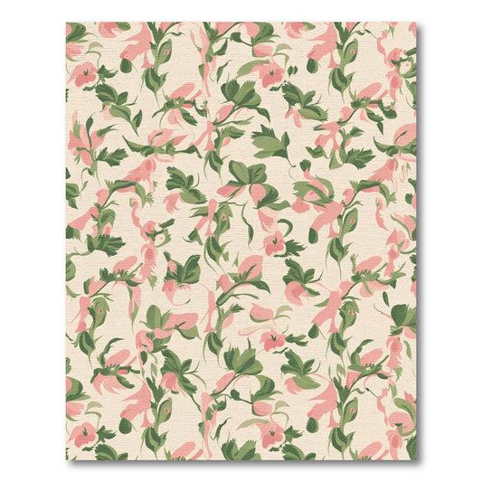 Soft Pink Cream Floral Vine Rug