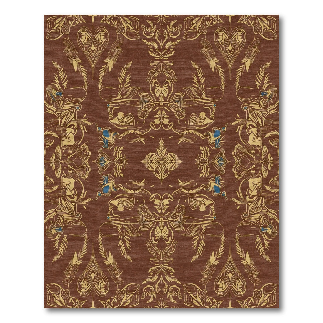 Rich Brown Vintage Florentine Scroll Rug