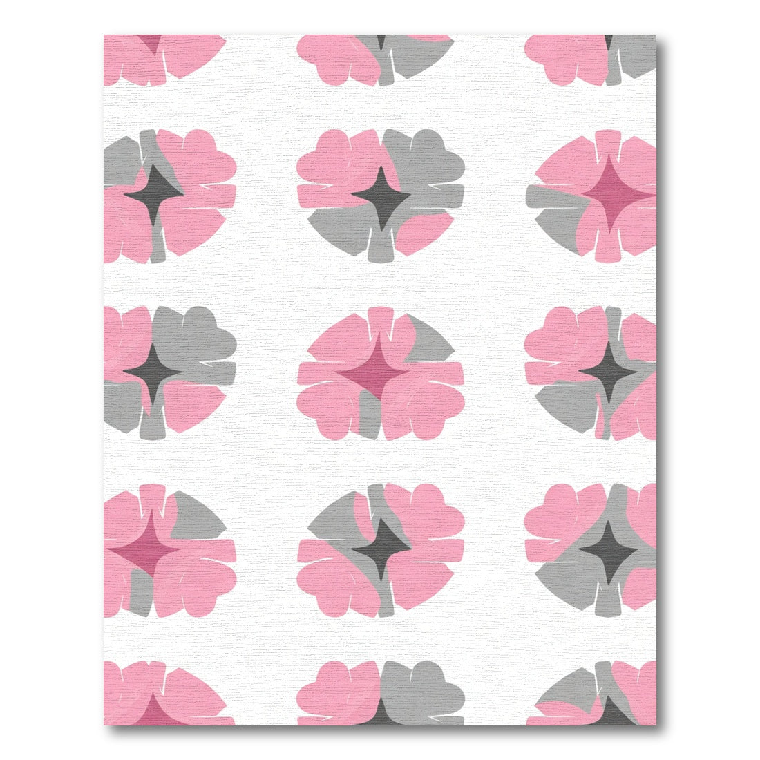 Pink Gray Abstract Starburst Rug